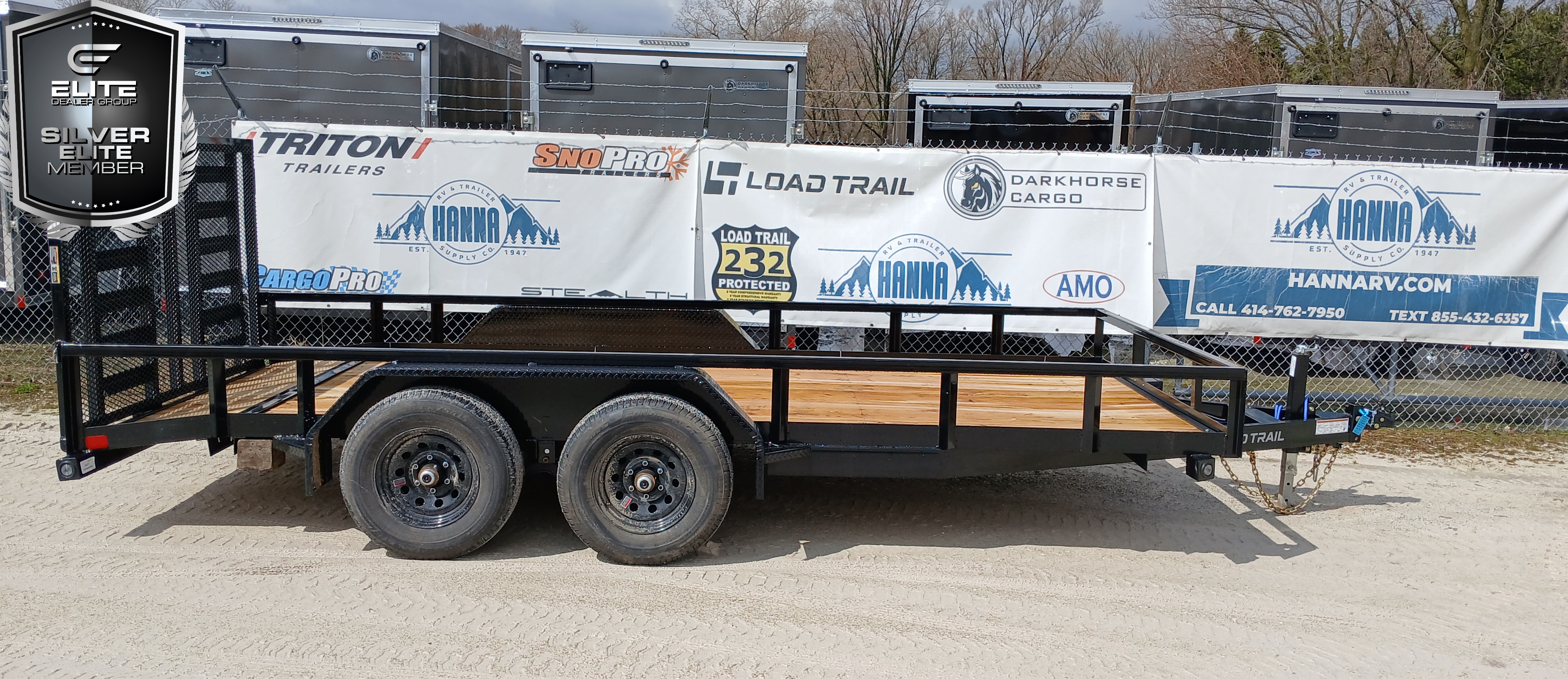 Load Trail 83" X 16 Steel 10,000 Lbs Tandem Axle Utility Trailer with Spring Assist Ramp Gate